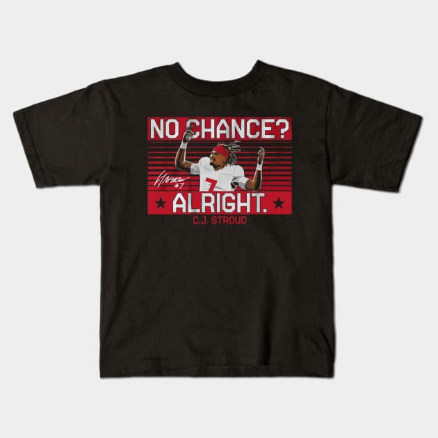 C.J. Stroud No Chance Alright. Kids T-Shirt by ganisfarhan